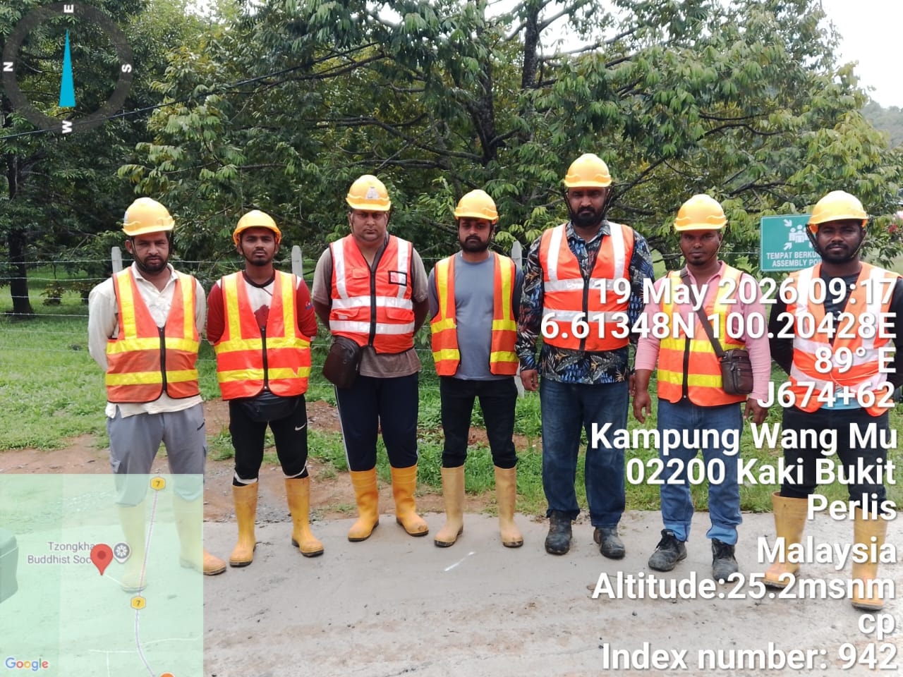 Site personnel at Kampung Wang Mu, Kaki Bukit, Perlis.